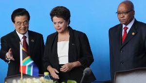Dilma Rousseff, Hu Jintao and Jacob Zuma