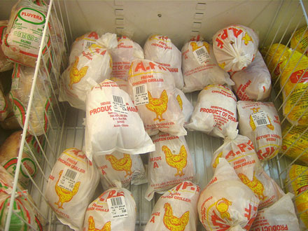 Frozen chicken on sale in Ghana