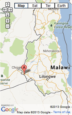 Malawi map with Mchinji district marked