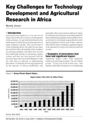 Key Challenges for Technology Development and Agricultural Research in Africa