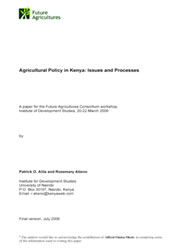 Agricultural Policy in Kenya: Issues and Processes