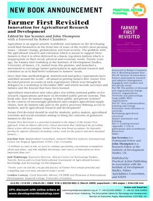 Farmer First Revisited Innovation for Agricultural Research and Development