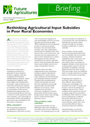 Rethinking Agricultural Input Subsidies in Poor Rural Economies